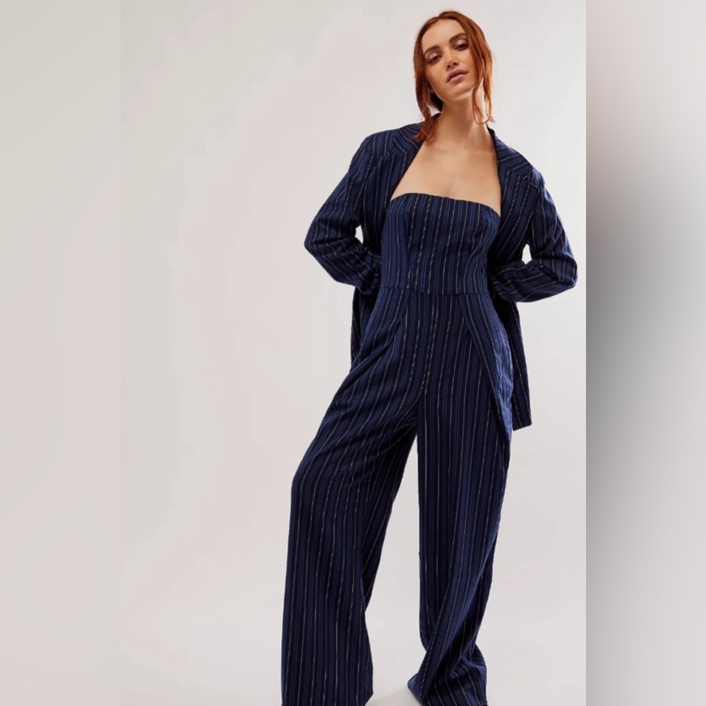 Free People Blue pinstripe suit